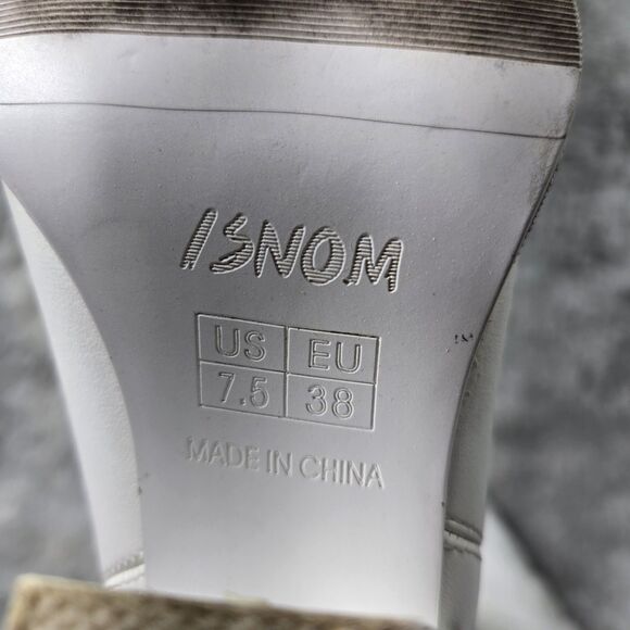 Isnom Women Size 7.5 Knee High Embroidered Chunky Heeled Western Cowgirl Boots - Picture 8 of 14